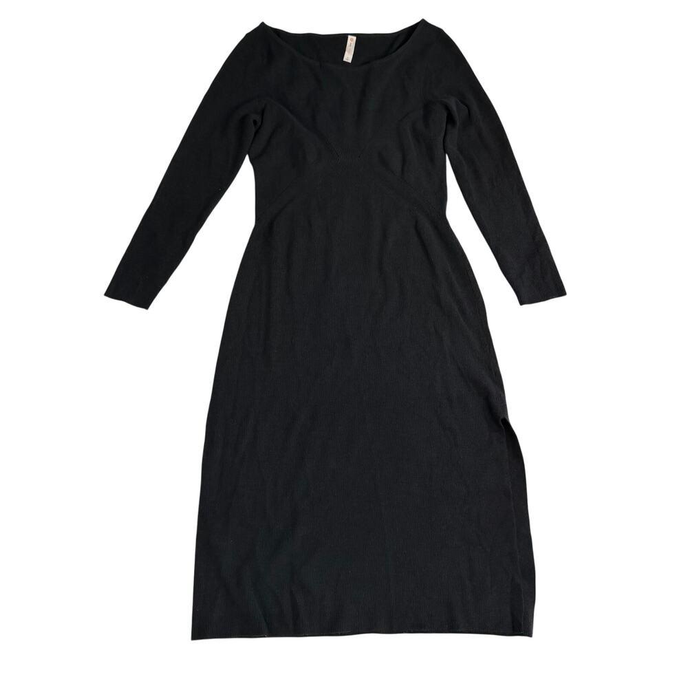 Daily Practice Anthropologie Midi Dress Navy Blue Scoop Neck Sweater